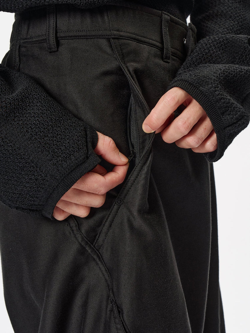 Goldwin 0 Cotton Silk Blend Helicoid Wide Pants